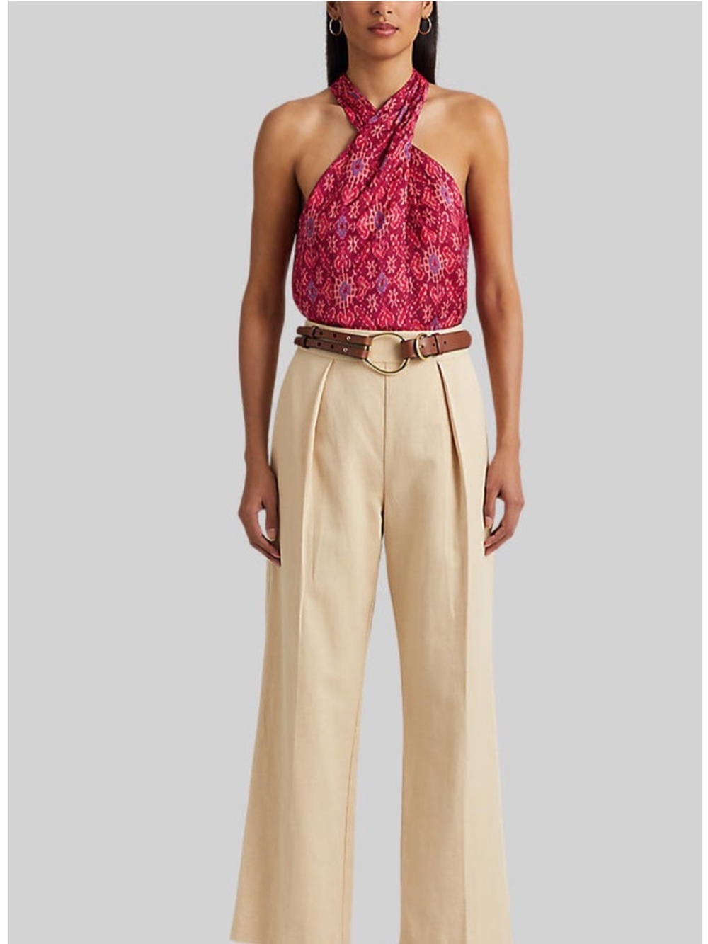 Lauren Ralph Lauren Shantung Halter Blouse - Picture 9 of 11